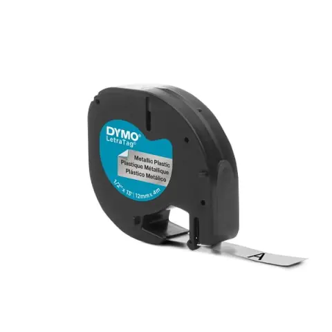 Dymo taśma do drukarek LetraTag 59429 | 12mm/4m | plastikowa | srebrna